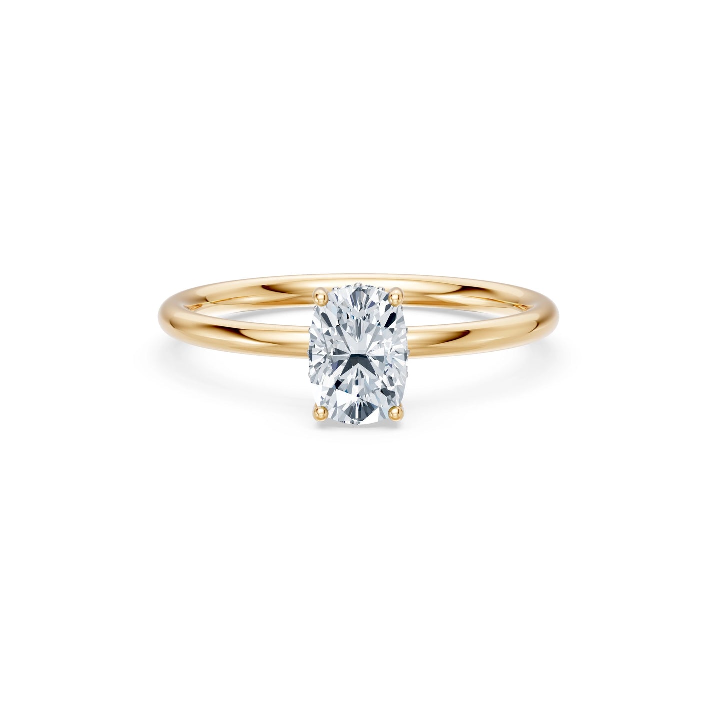 Cushion Lab Grown Diamond Micro Pave Engagement Ring 1.0ct by Qutahia Jewellery