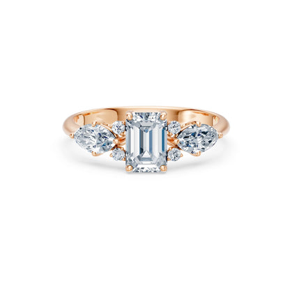 Emerald Lab Grown Diamond Side Stone Eternity Ring 1.0ct by Qutahia Jewellery