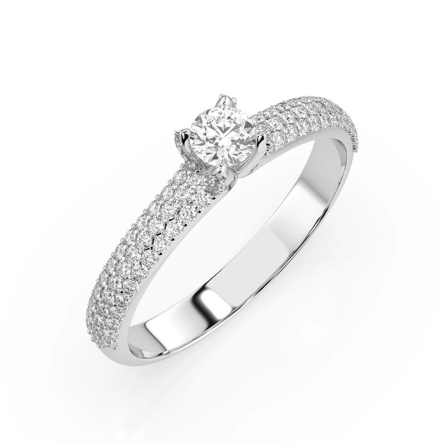 Solitaire Eternity Diamond Ring Round 0.17ct by Qutahia Jewellery