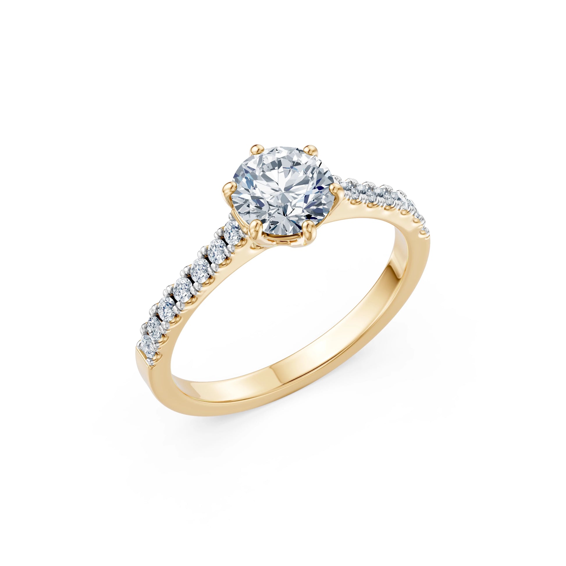 Round Brilliant Diamond Pave Eternity Ring 1.0ct by Qutahia Jewellery