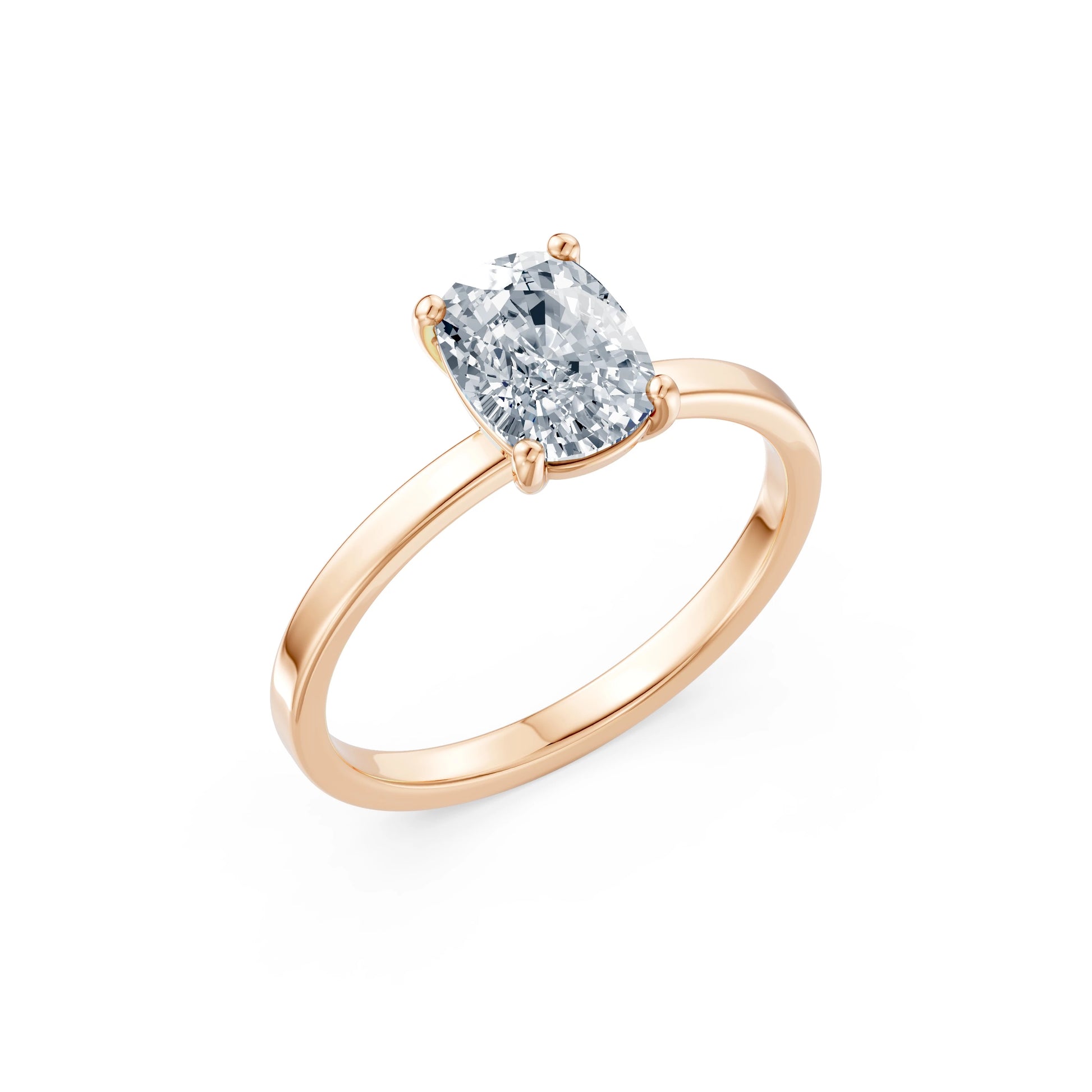 Cushion Lab Grown Diamond Solitaire Engagement Ring 1.5ct by Qutahia Jewellery