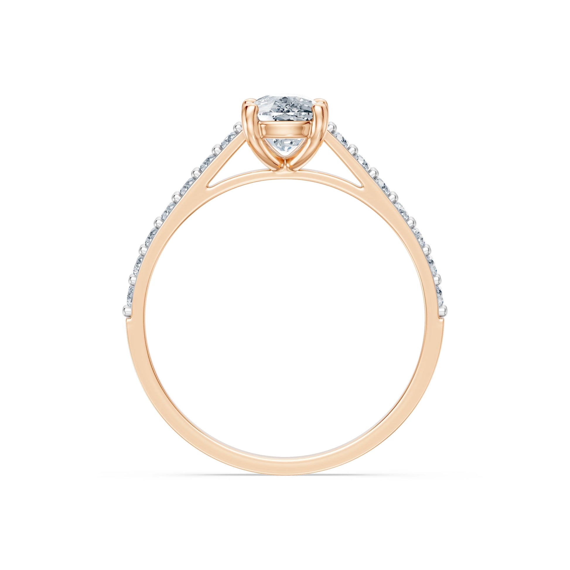 Cushion Lab Grown Diamond Slim Pave Eternity Ring 1.0ct by Qutahia Jewellery