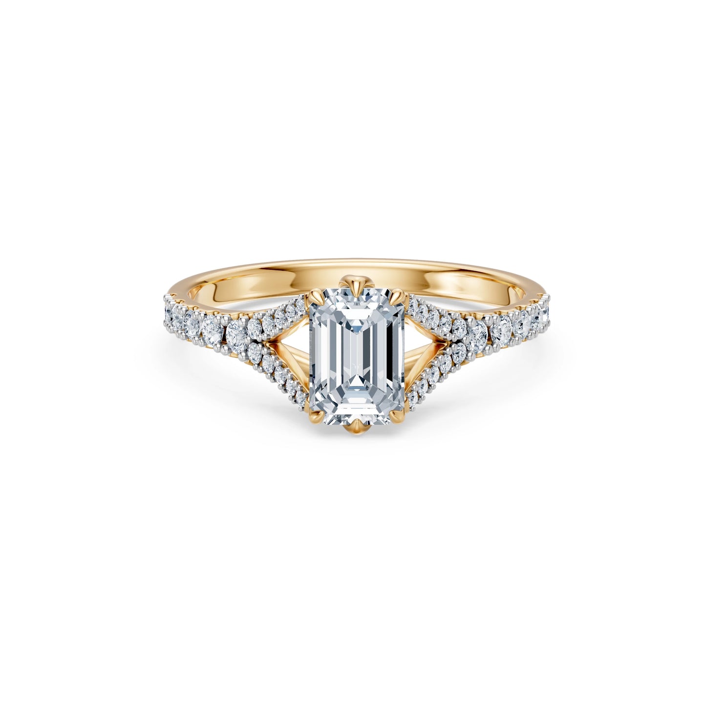 Emerald Lab Grown Diamond Micro Pave Eternity Ring 1.0ct by Qutahia Jewellery