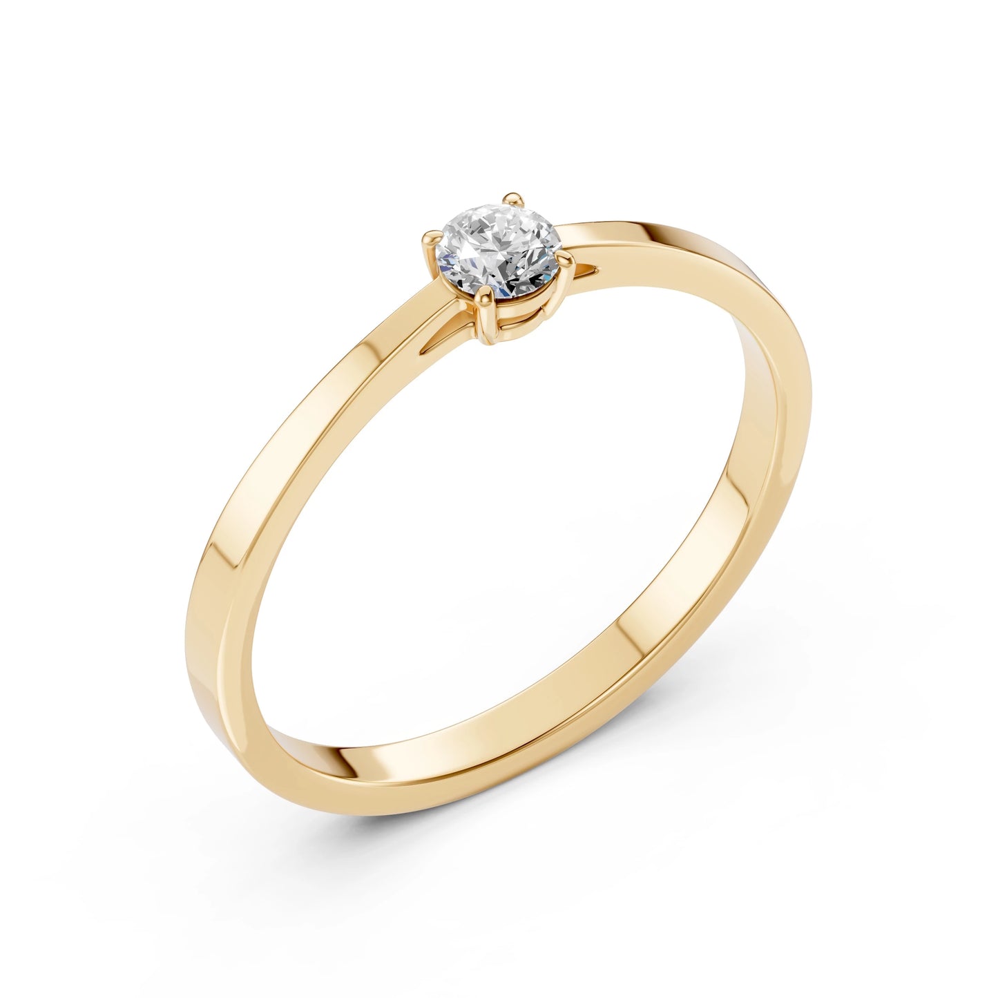Solitaire Ring (Round), 0.15 ct — 101-10012/1(3.4)