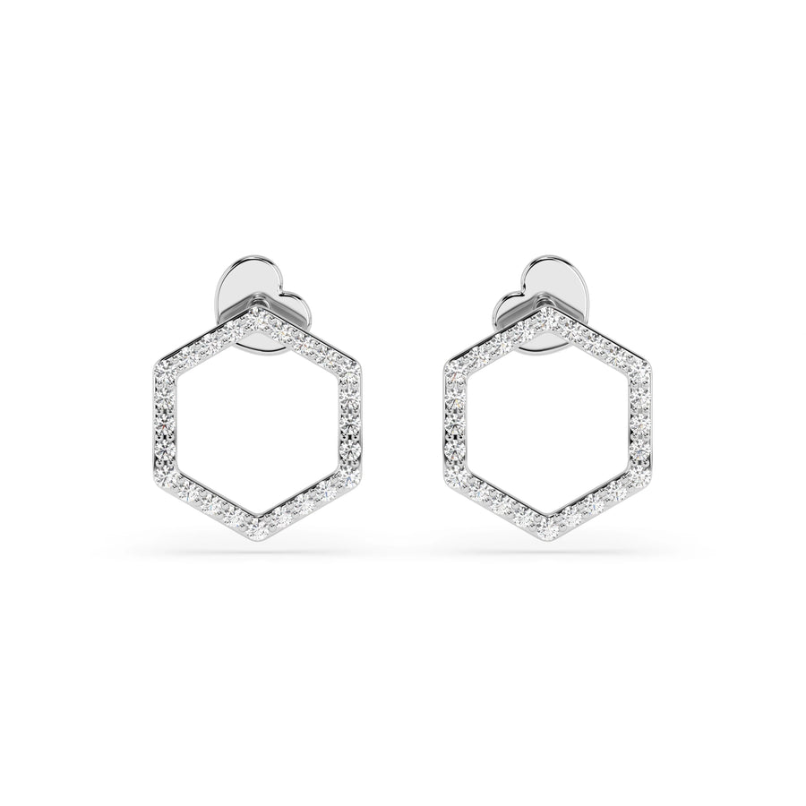 Small Diamond Earrings Round 0.29ct by Qutahia Jewellery