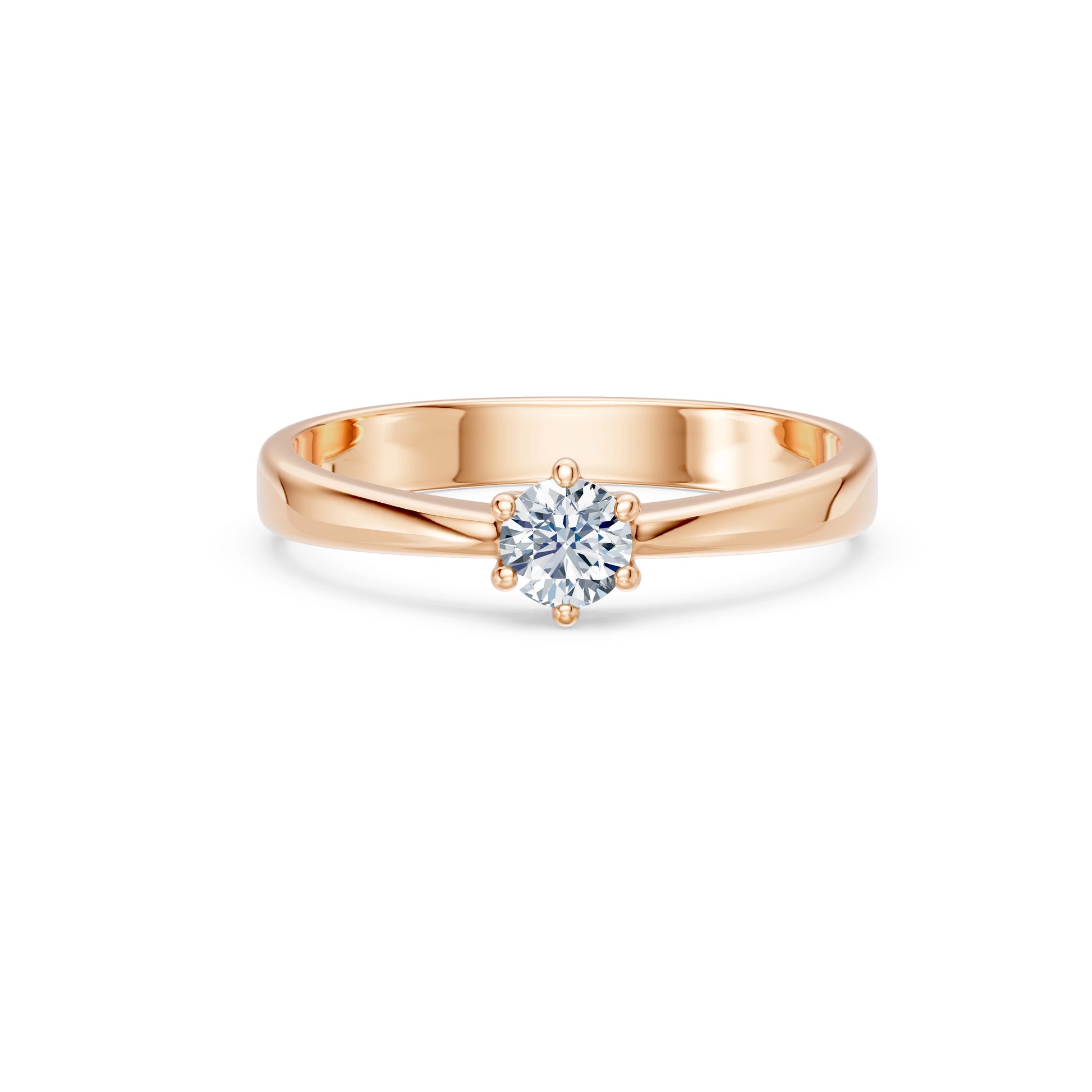 Round Brilliant Diamond Solitaire Engagement Ring 0.3ct by Qutahia Jewellery