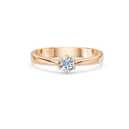 Round Brilliant Diamond Solitaire Engagement Ring 0.3ct by Qutahia Jewellery