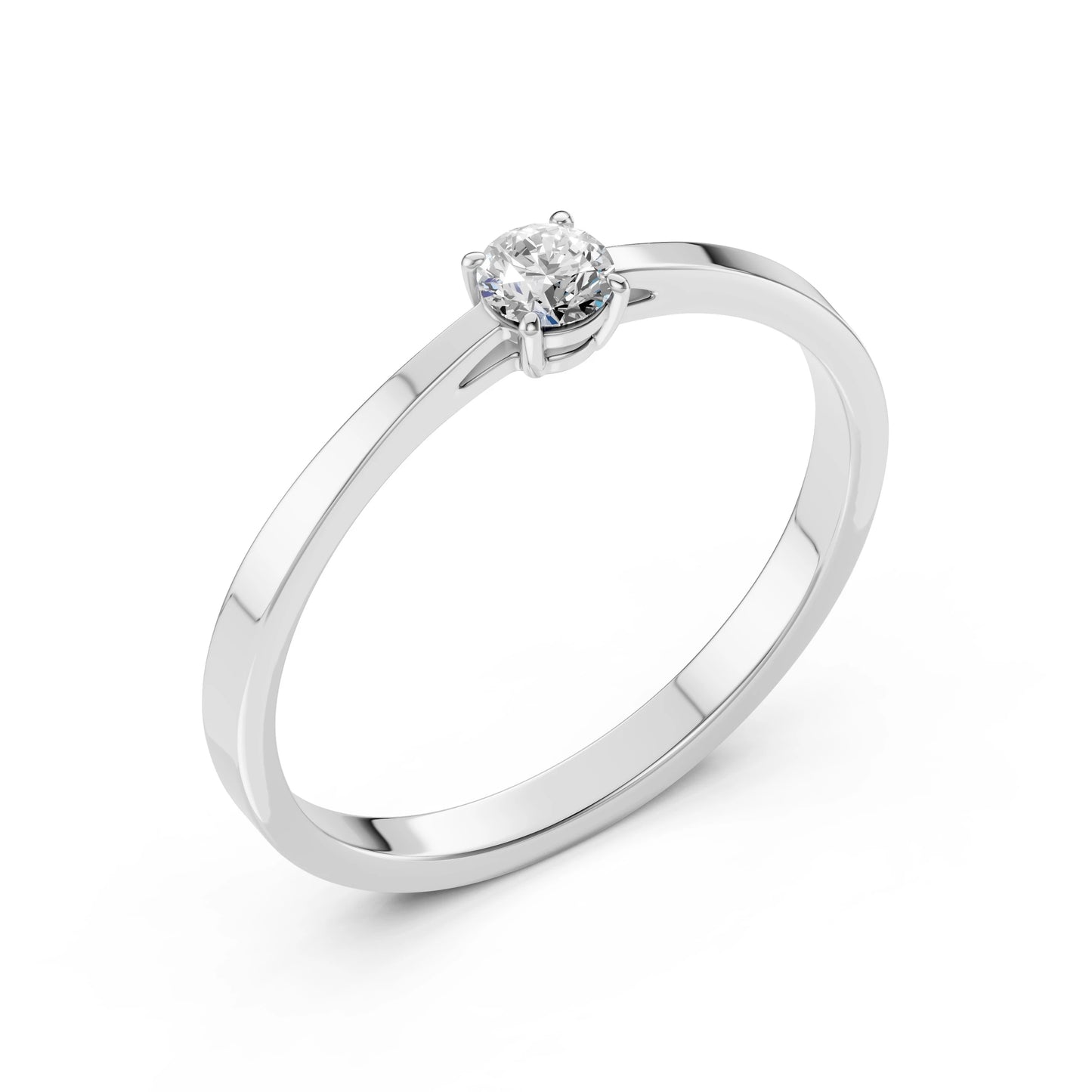 Solitaire Ring (Round), 0.2 ct — 101-10012/1(3.7)