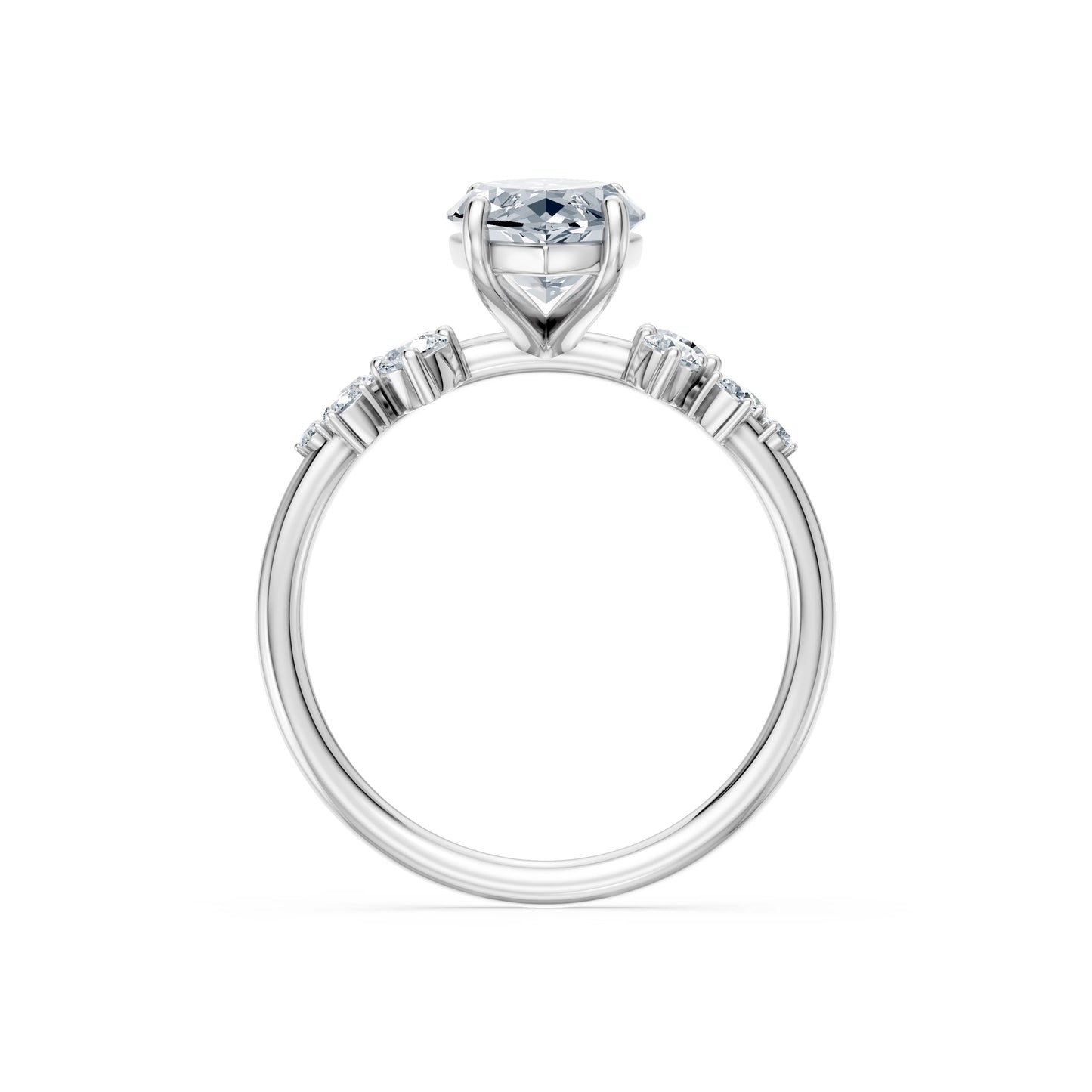 Marquise Lab Grown Diamond Classic Pave Eternity Ring 2.0ct by Qutahia Jewellery