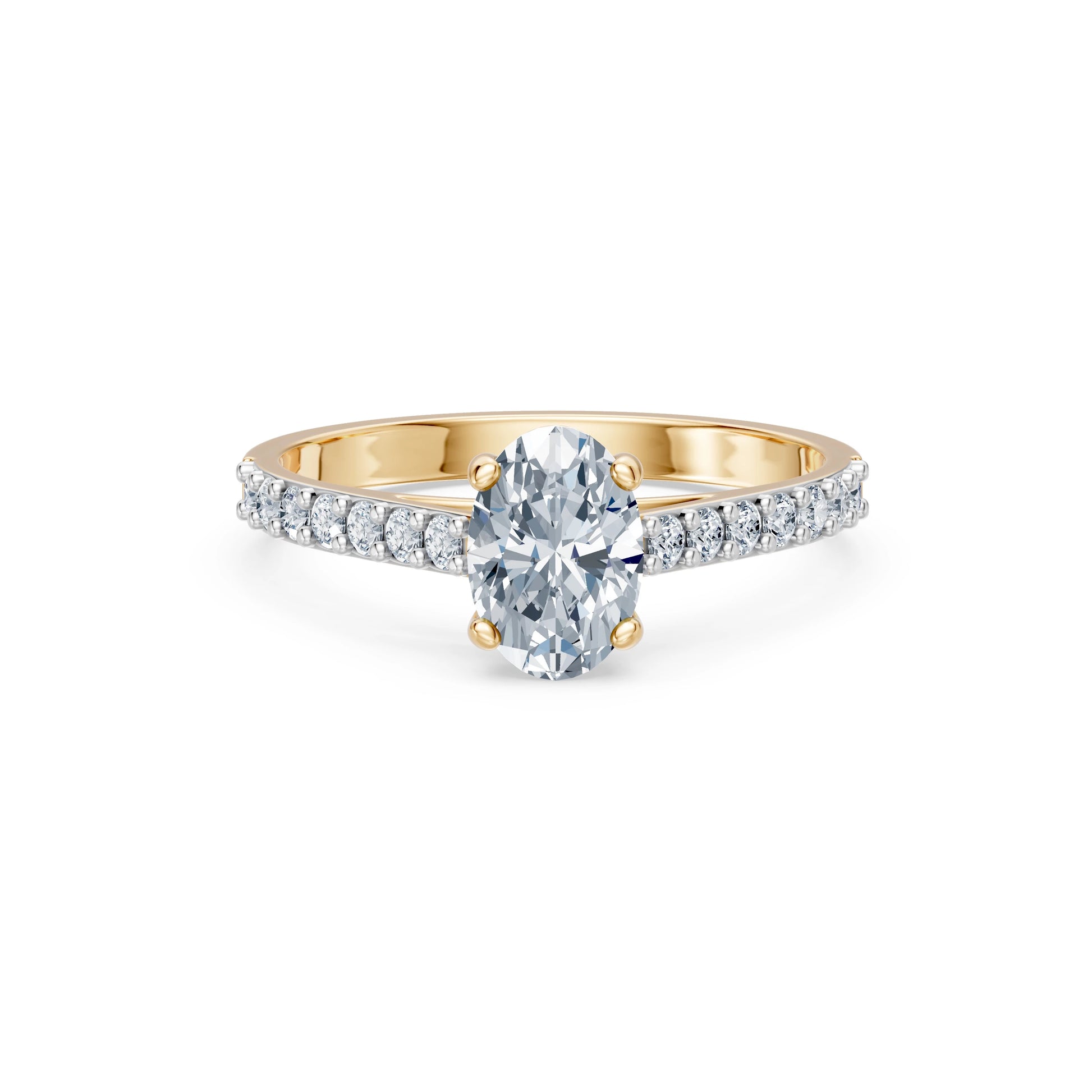 Oval Lab Grown Diamond Slim Pave Eternity Ring 1.0ct by Qutahia Jewellery