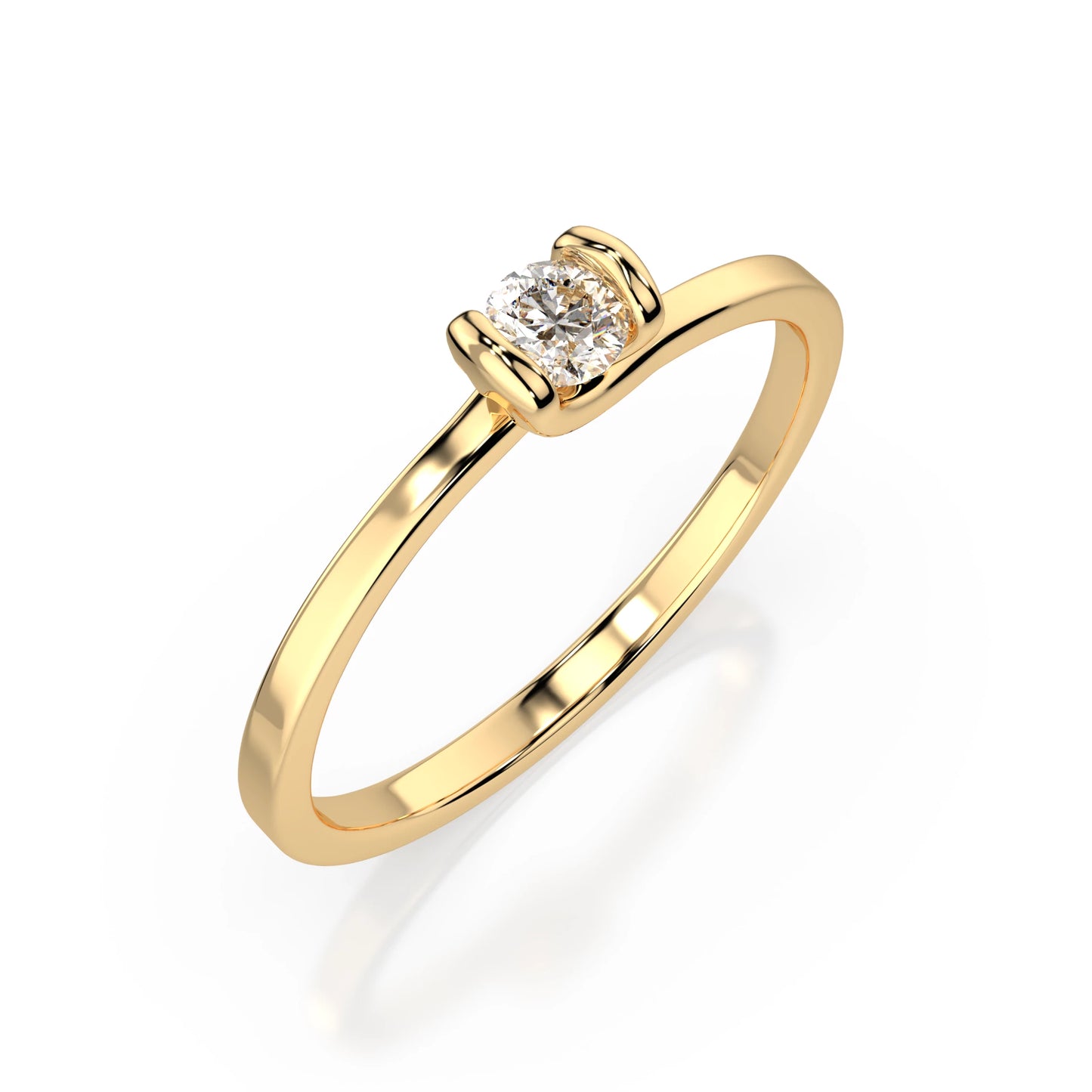 Solitaire Ring (Round), 0.1 ct — 101-10016(3.0)