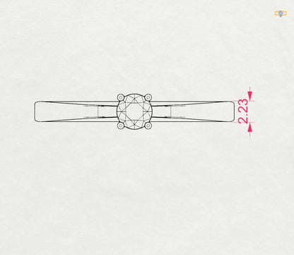 Solitaire Ring (Round), 0.2 ct — 101-10012/1(3.7)