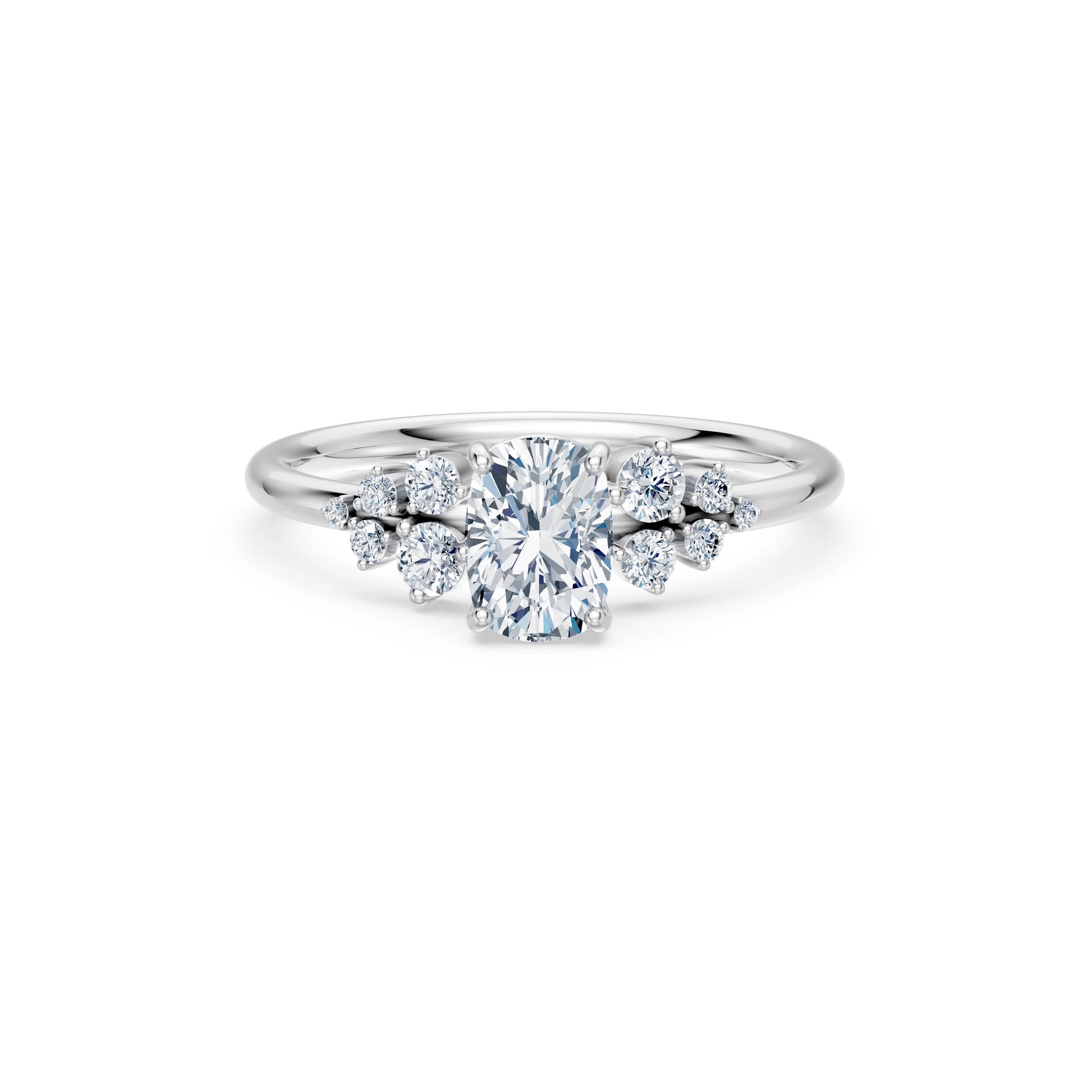 Cushion Lab Grown Diamond Classic Pave Eternity Ring 1.0ct by Qutahia Jewellery