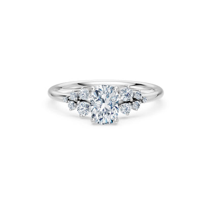 Cushion Lab Grown Diamond Classic Pave Eternity Ring 1.0ct by Qutahia Jewellery