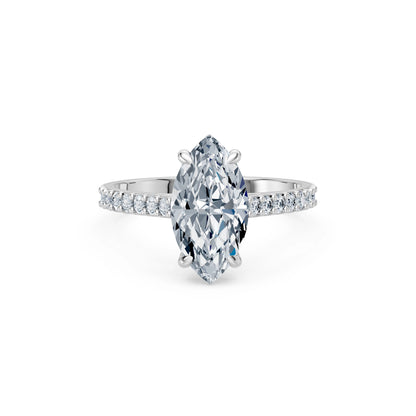 Marquise Lab Grown Diamond Slim Pave Eternity Ring 2.0ct by Qutahia Jewellery