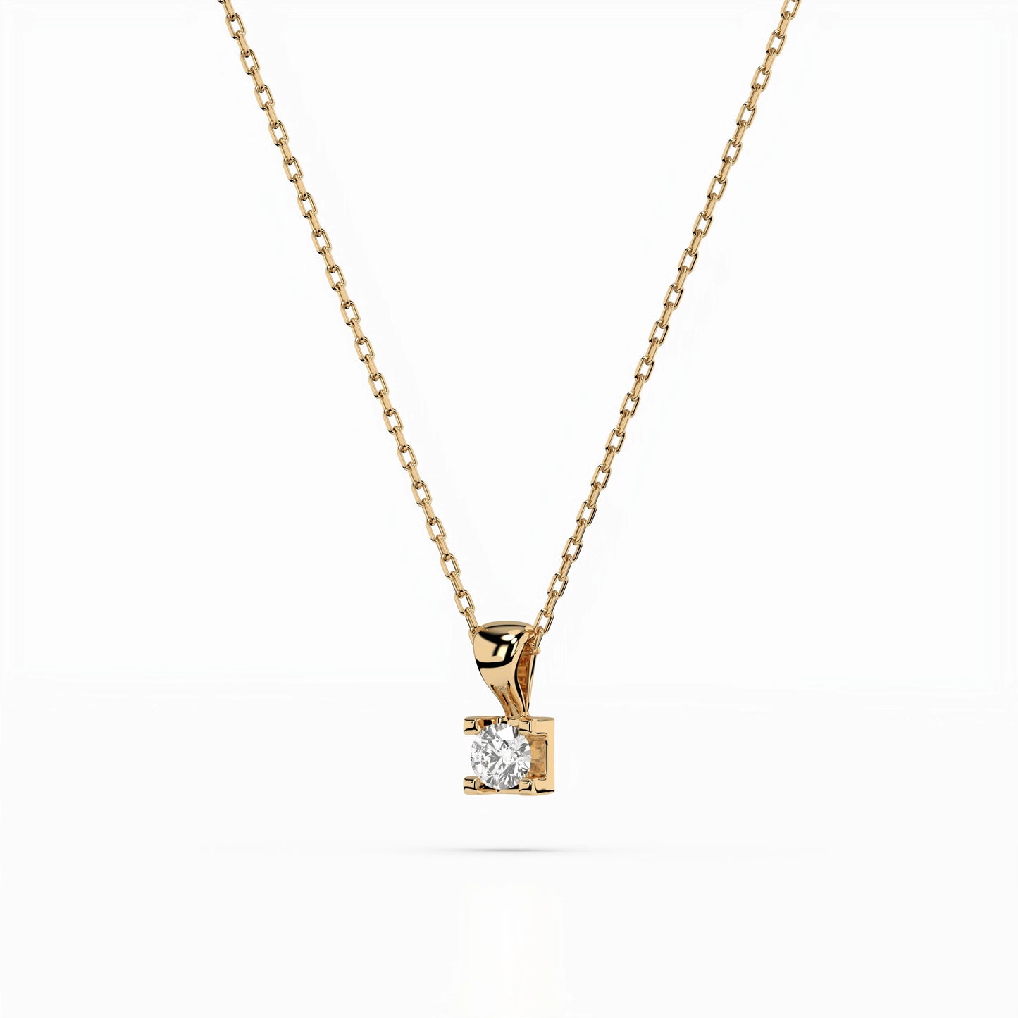 Solitaire Necklace (Round), 0.08 ct — 104-10013(2.7)