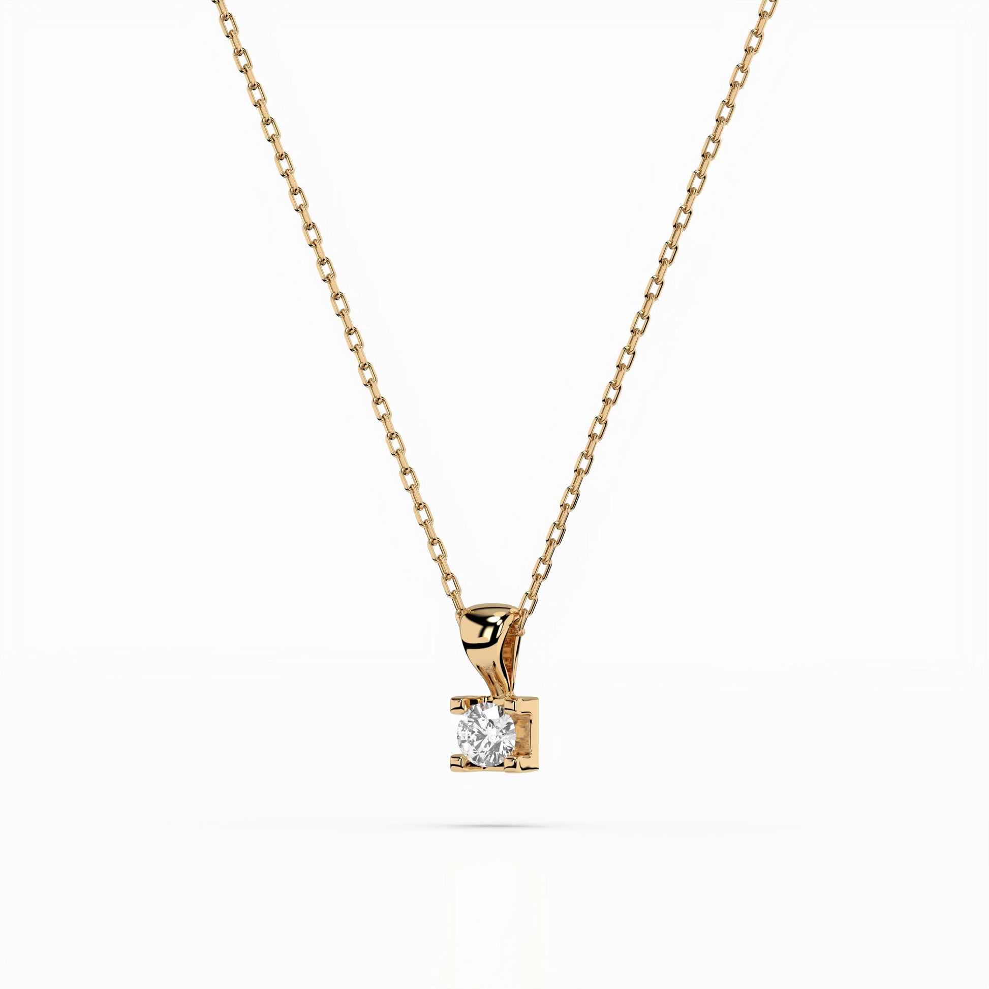 Solitaire Necklace (Round), 0.08 ct — 104-10013(2.7)