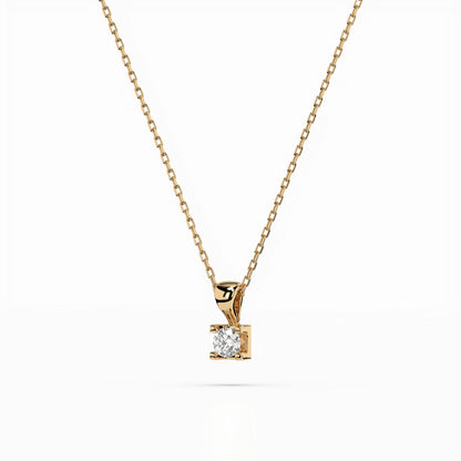 Solitaire Necklace (Round), 0.08 ct — 104-10013(2.7)