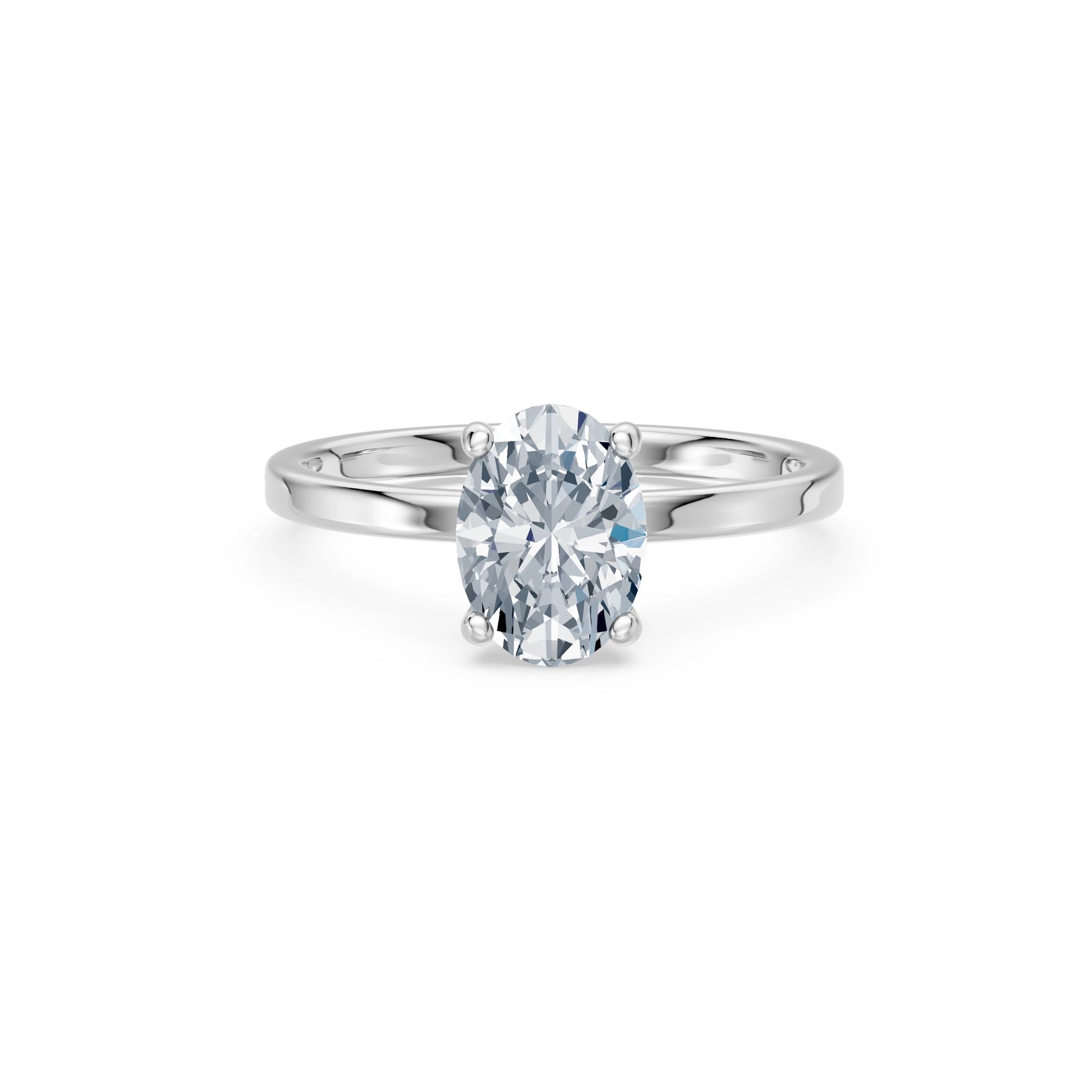 Oval Lab Grown Diamond Solitaire Engagement Ring 1.5ct by Qutahia Jewellery