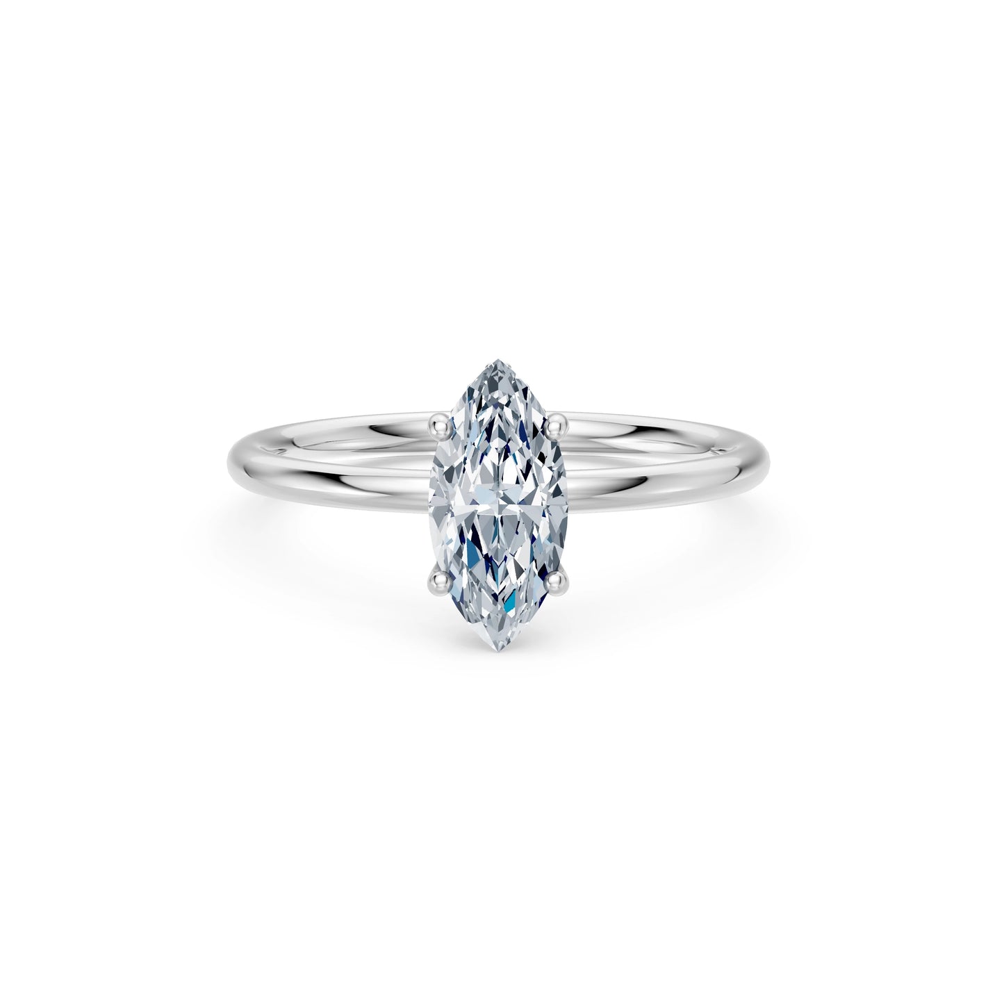 Marquise Lab Grown Diamond Micro Pave Engagement Ring 1.0ct by Qutahia Jewellery
