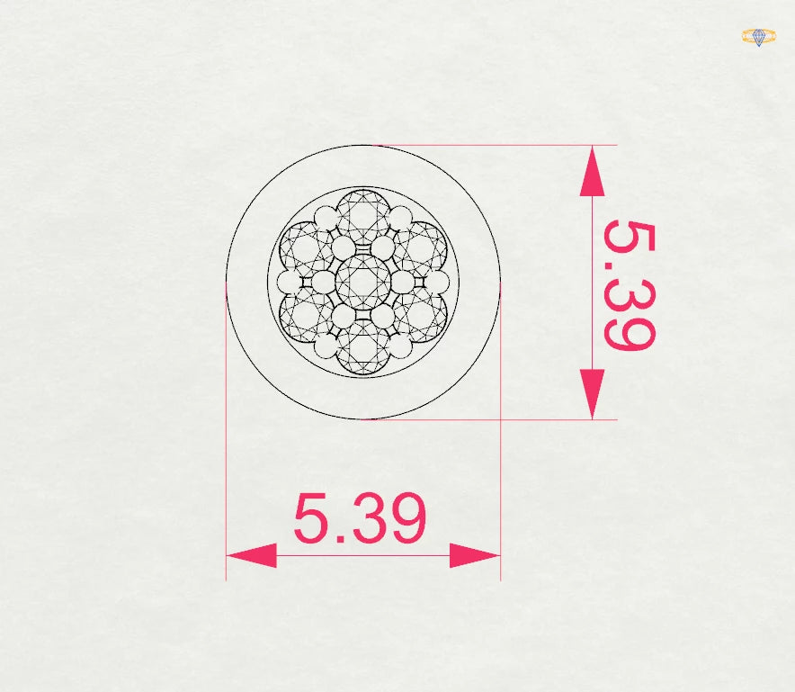 Illusion Earring (Round), 0.08 ct — 102-10068