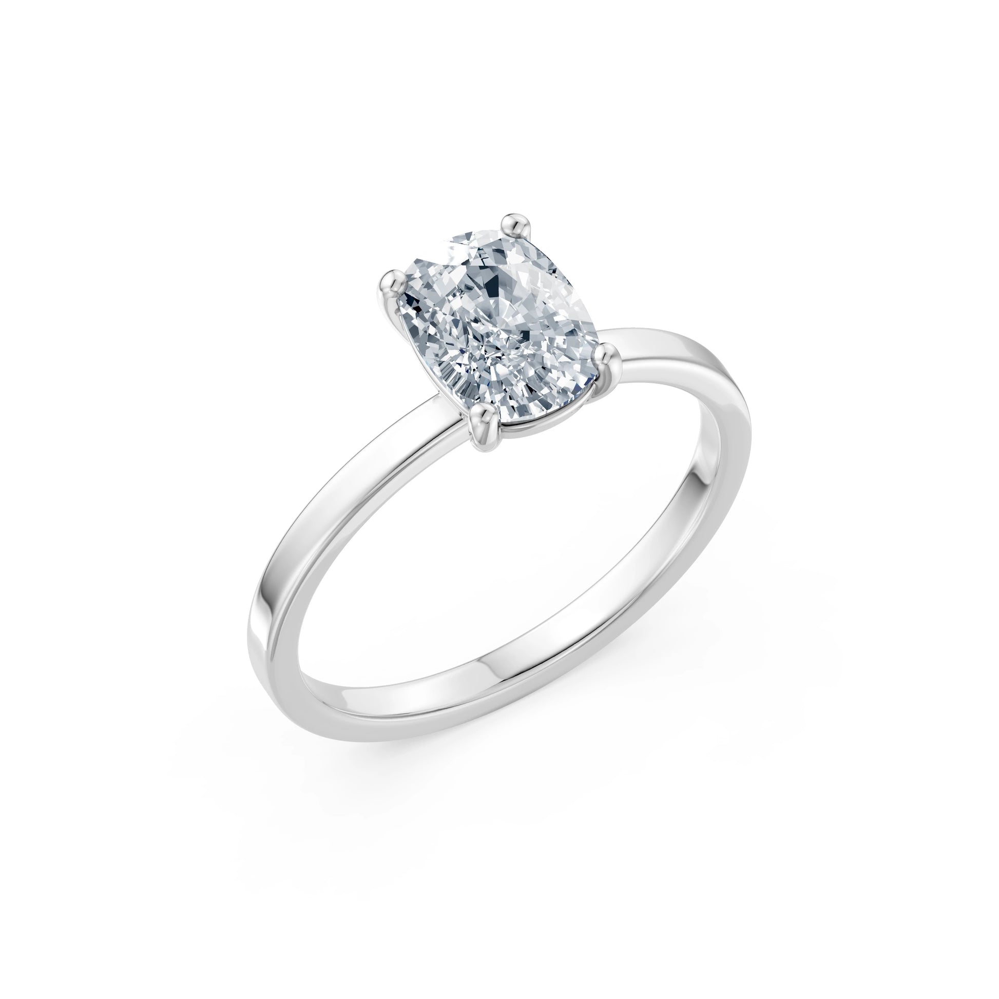 Cushion Lab Grown Diamond Solitaire Engagement Ring 1.5ct by Qutahia Jewellery