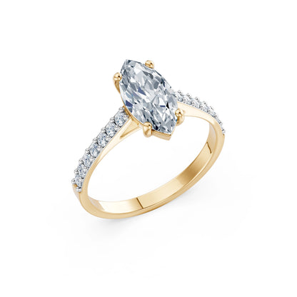 Marquise Lab Grown Diamond Slim Pave Eternity Ring 1.5ct by Qutahia Jewellery