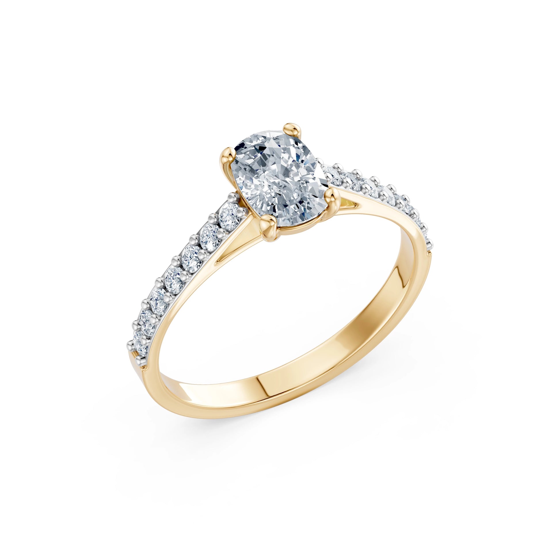 Cushion Lab Grown Diamond Slim Pave Eternity Ring 1.0ct by Qutahia Jewellery