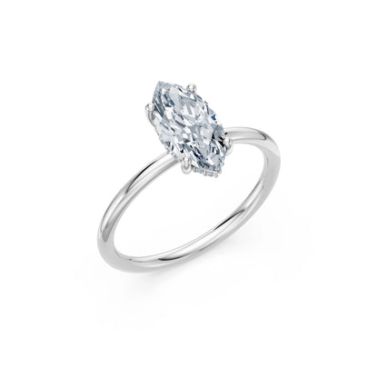 Marquise Lab Grown Diamond Micro Pave Engagement Ring 1.5ct by Qutahia Jewellery