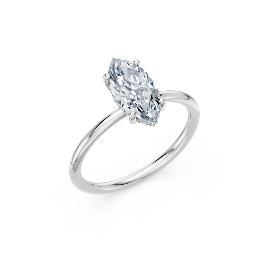 Marquise Lab Grown Diamond Micro Pave Engagement Ring 1.5ct by Qutahia Jewellery
