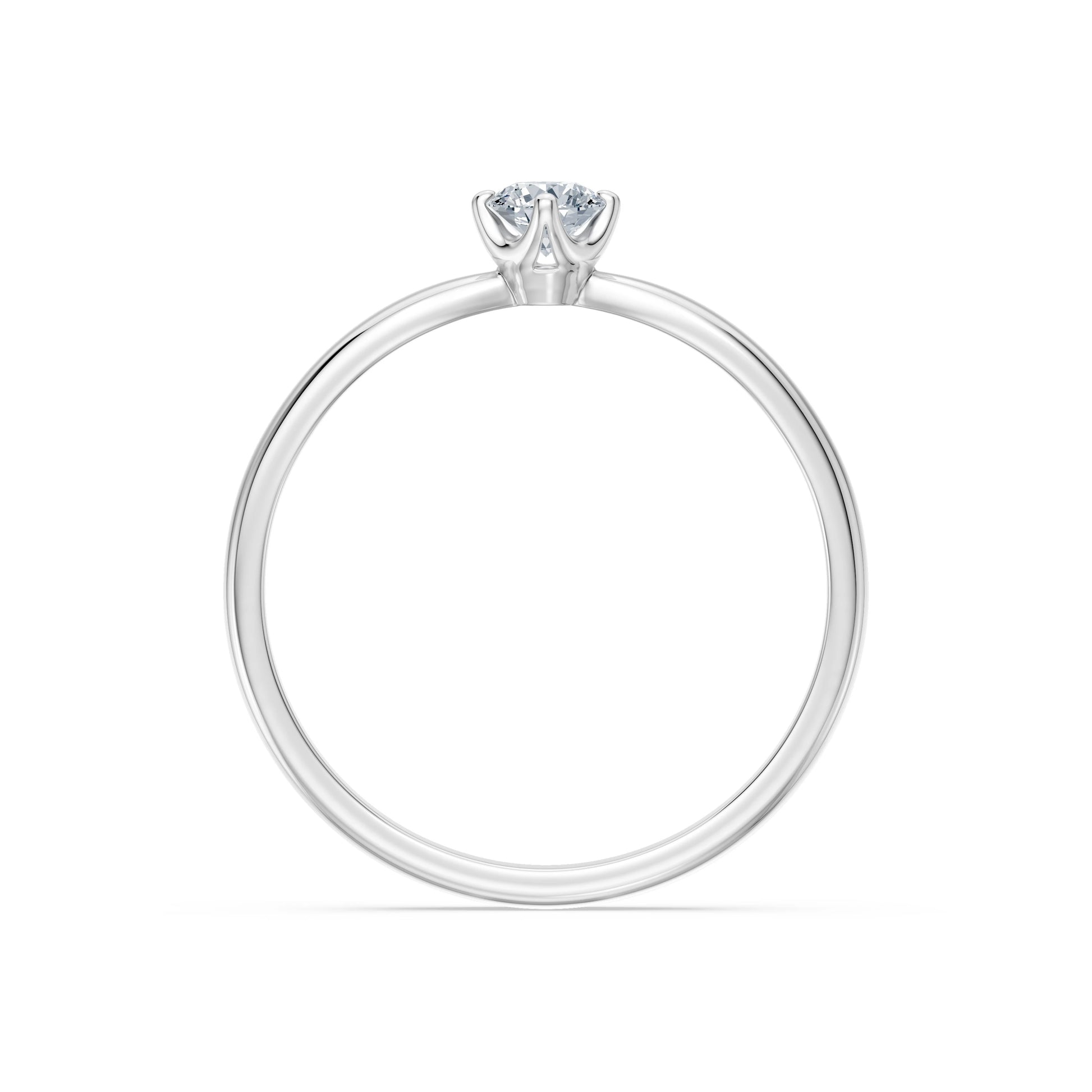 Round Brilliant Diamond Wide Solitaire Engagement Ring 0.2ct by Qutahia Jewellery