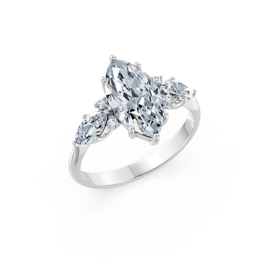 Marquise Lab Grown Diamond Side Stone Eternity Ring 2.0ct by Qutahia Jewellery