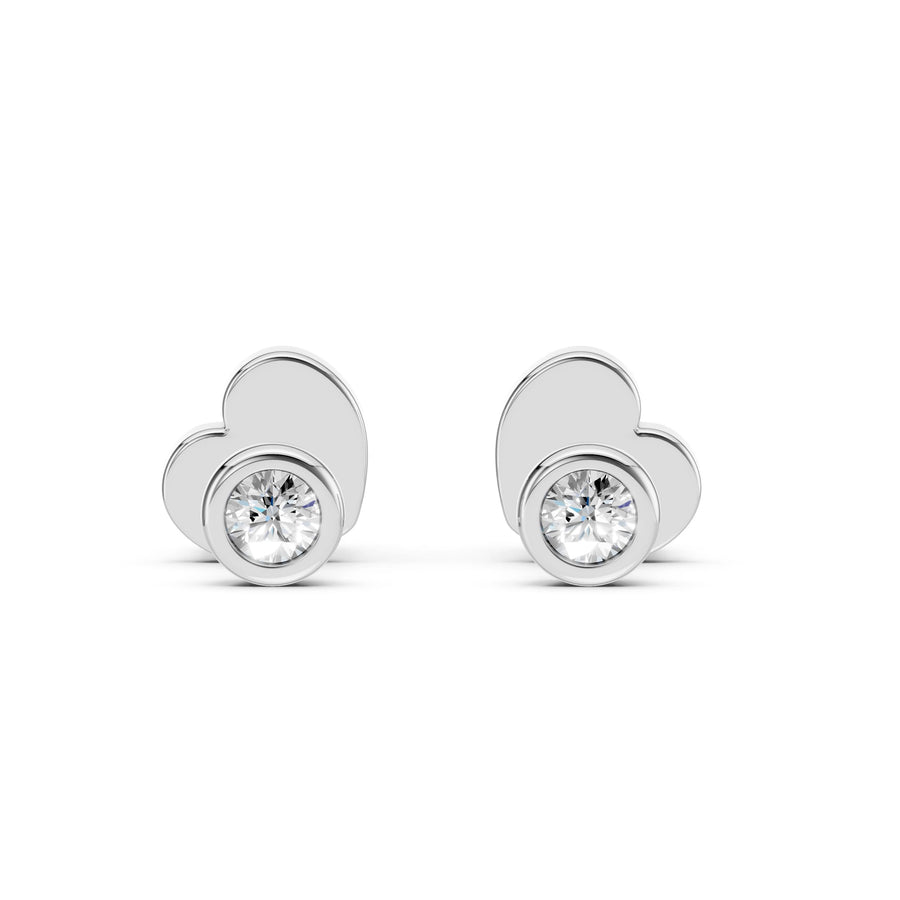 Diamond Stud Earrings Round 0.09ct by Qutahia Jewellery