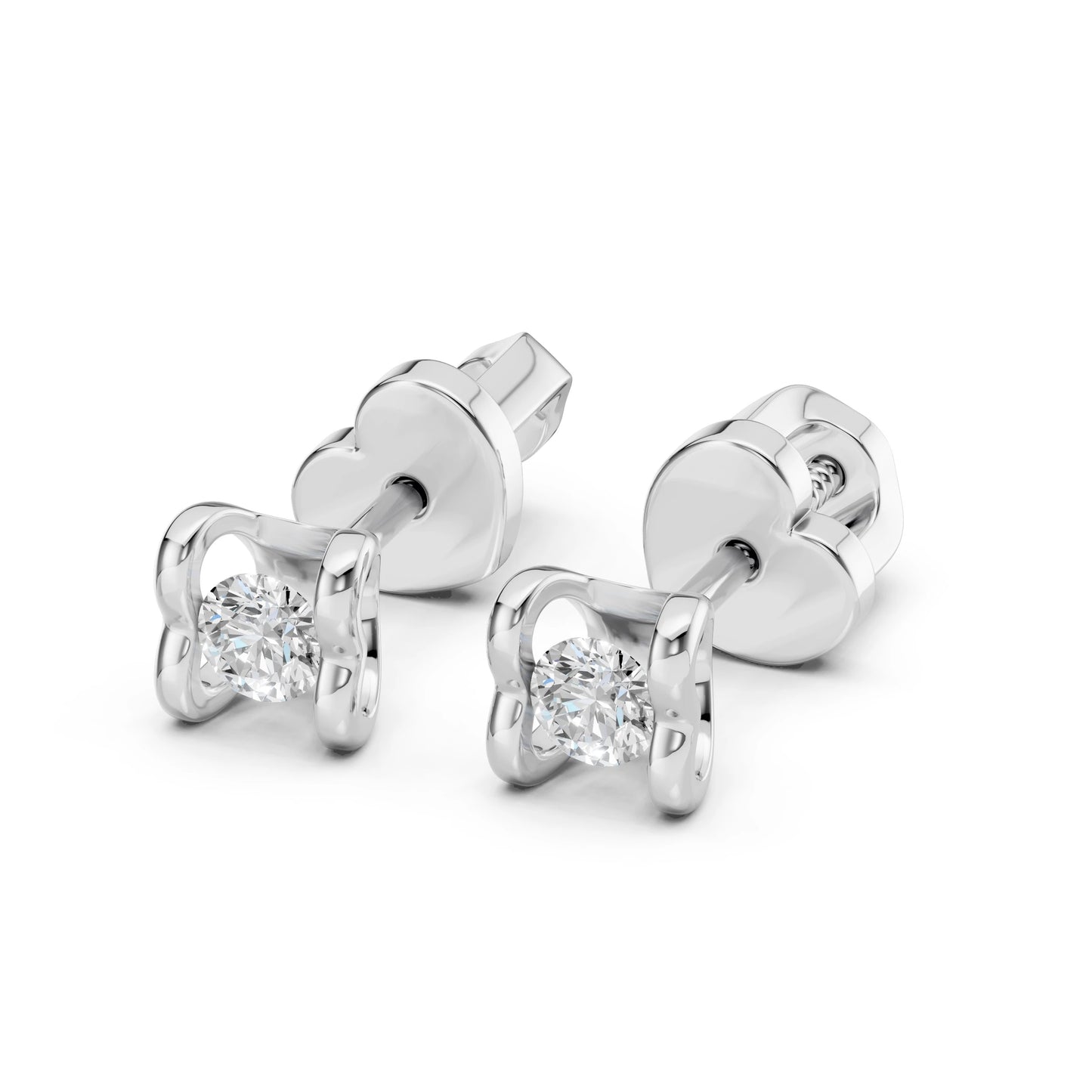 Solitaire Butterfly Earring (Round), 0.2 ct — 102-10013/2(3.0)