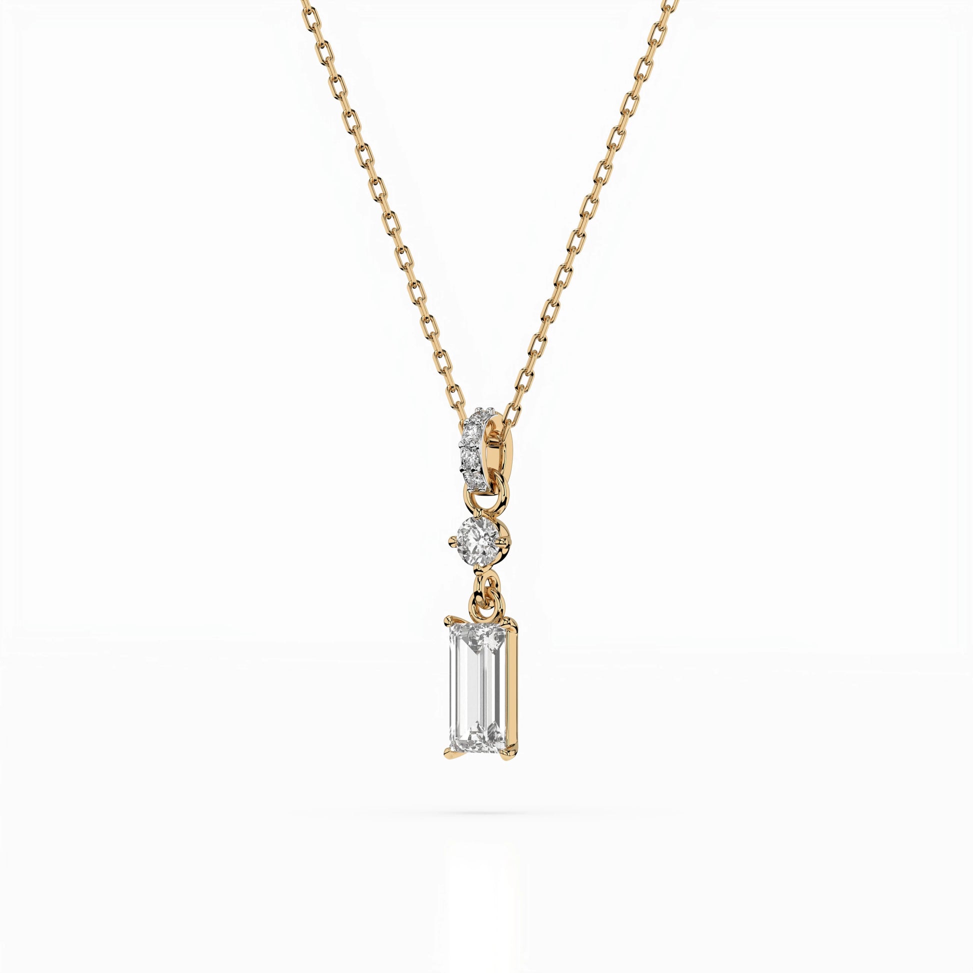 Solitaire Necklace (Baguette), 0.04 ct — 104-10071/3(0.30)BAQ