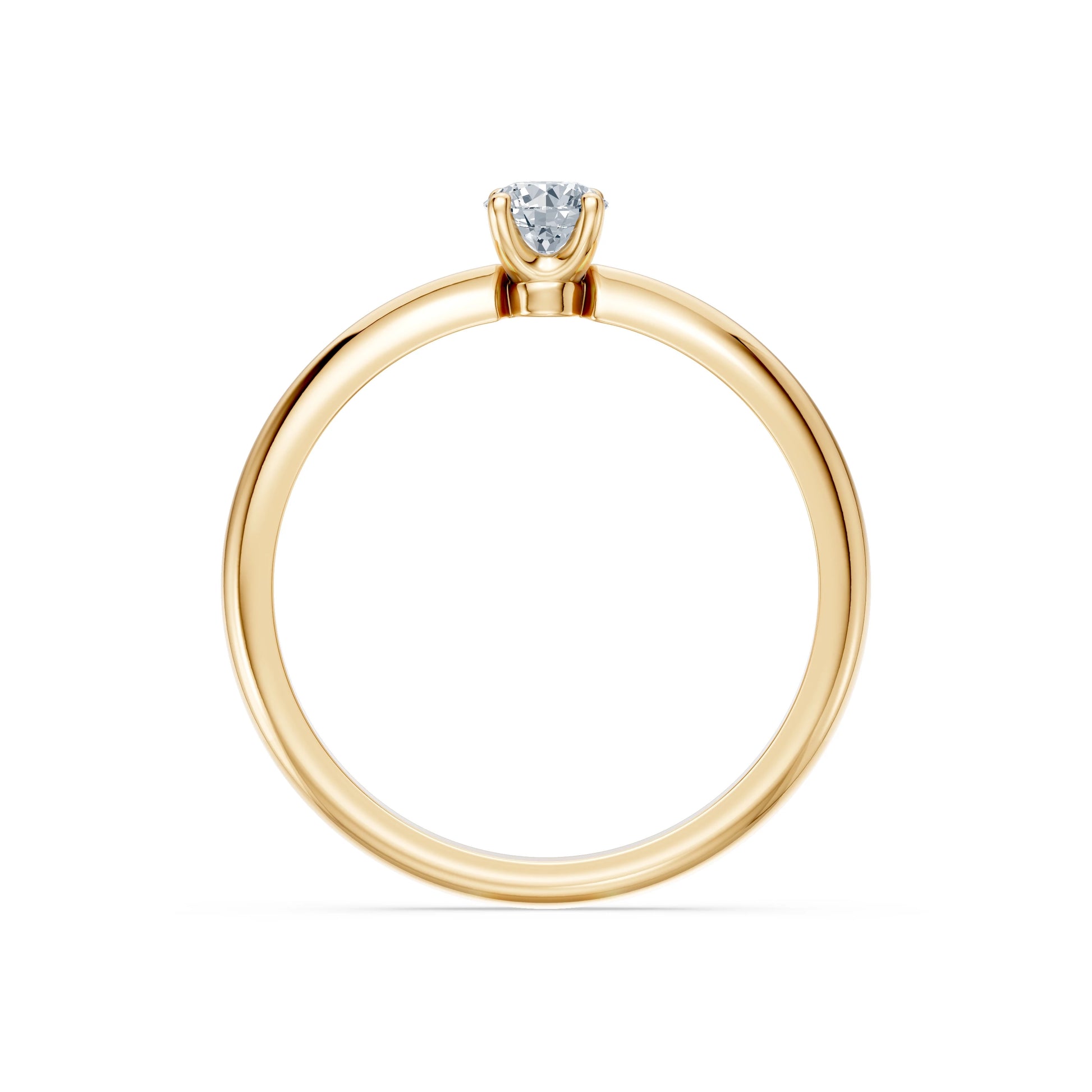 Round Brilliant Diamond Slim Solitaire Engagement Ring 0.2ct by Qutahia Jewellery