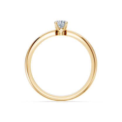 Round Brilliant Diamond Slim Solitaire Engagement Ring 0.2ct by Qutahia Jewellery