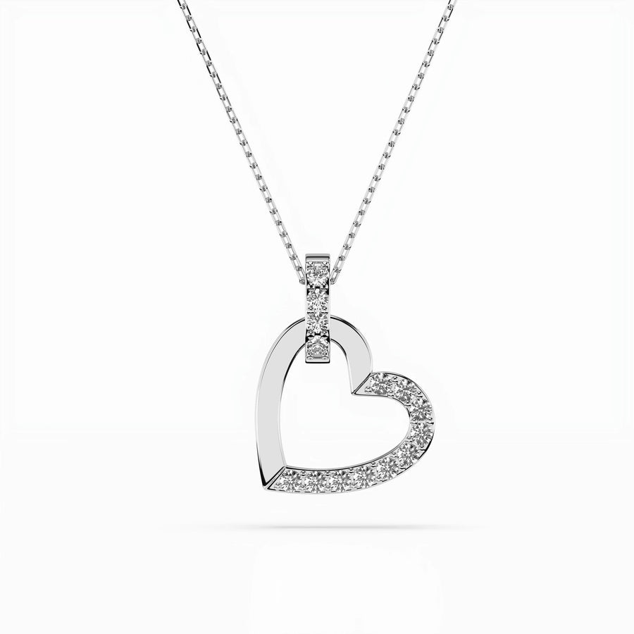 Delicate Diamond Necklace Round 0.18ct by Qutahia Jewellery