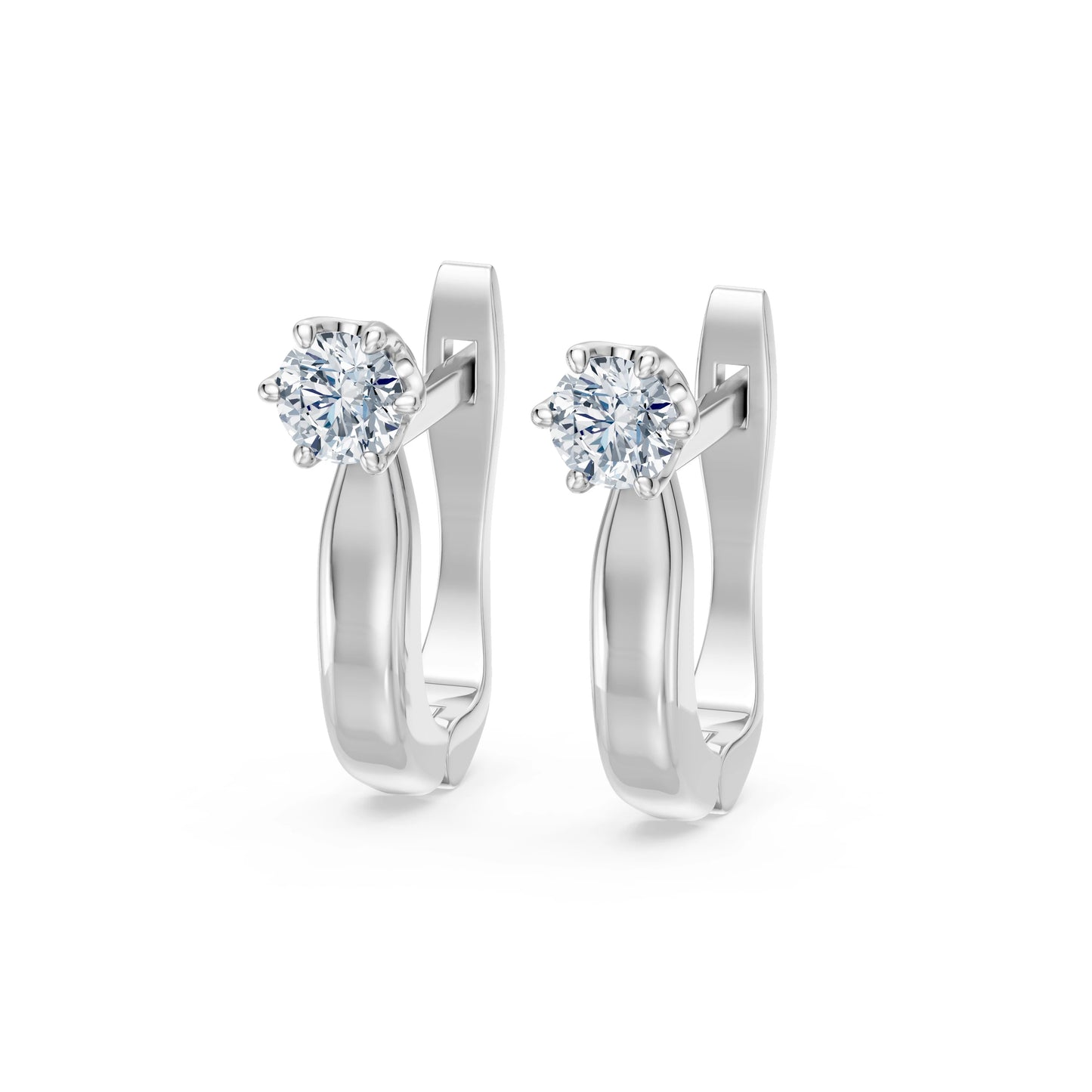 Solitaire English Lock Earring, 0.5 ct — 102-10040(4.0)