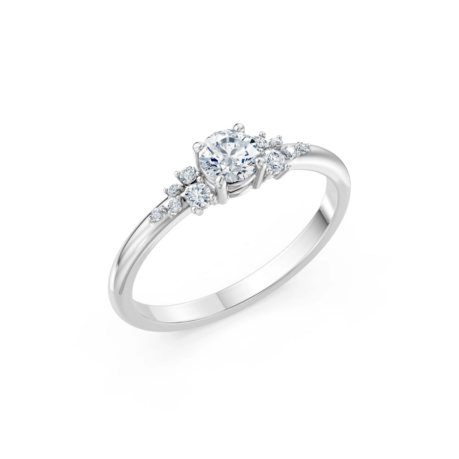 Solitaire Eternity Diamond Ring Round Brilliant 0.35ct by Qutahia Jewellery