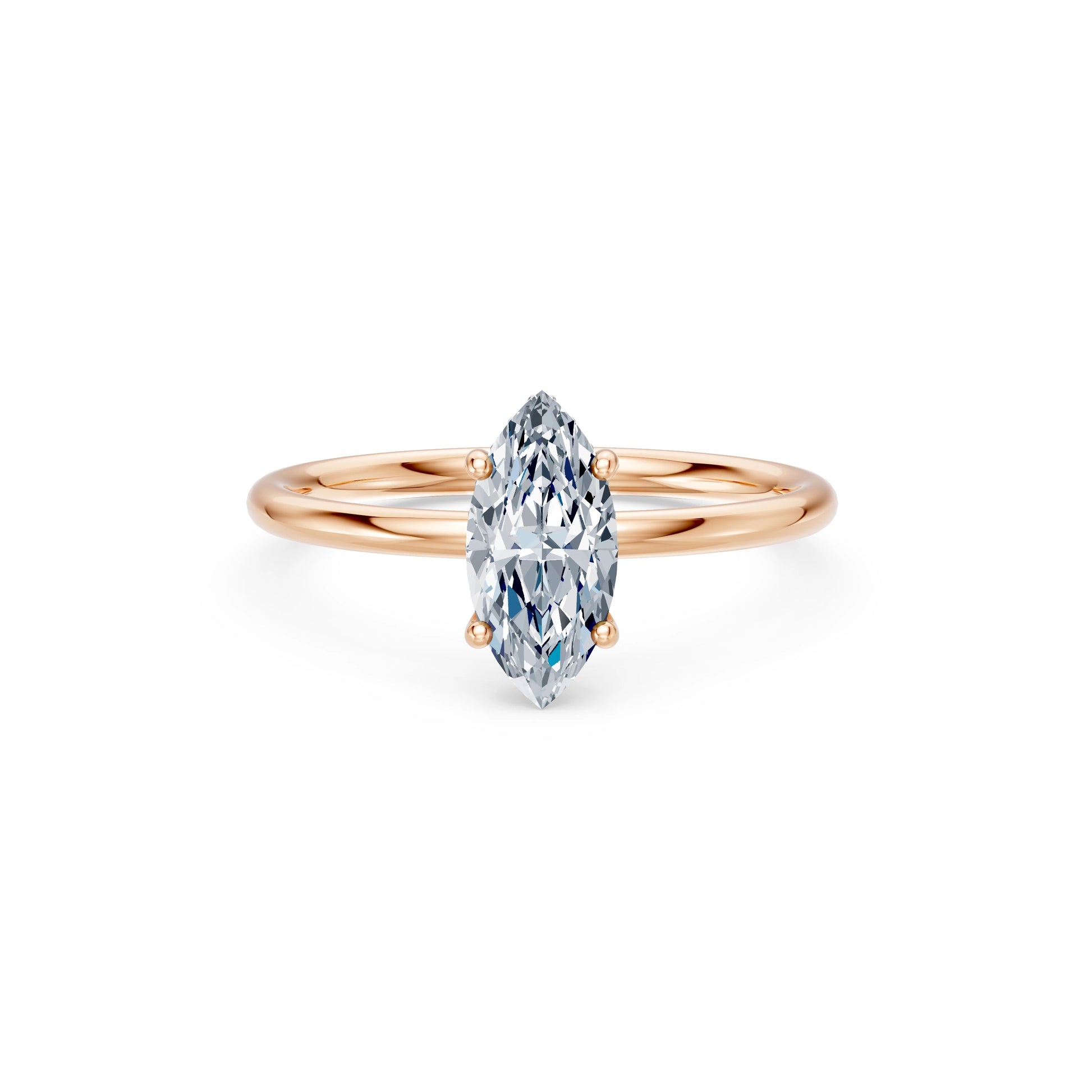 Marquise Lab Grown Diamond Micro Pave Engagement Ring 1.0ct by Qutahia Jewellery