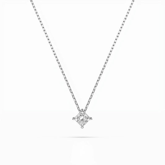 Solitaire Necklace (Princess), 0.1 ct — 104-10055(2.5)PR