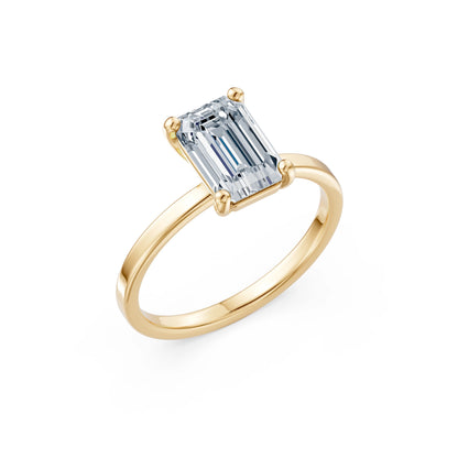 Emerald Lab Grown Diamond Solitaire Engagement Ring 2.0ct by Qutahia Jewellery