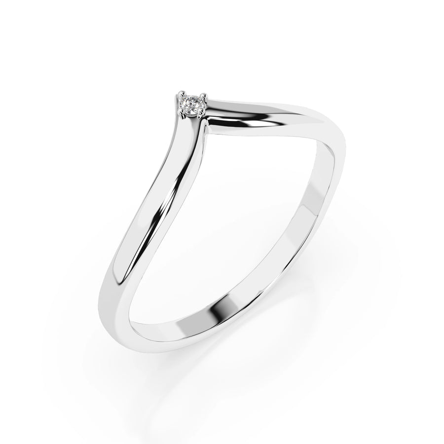 Minimalist Diamond Ring Round 0.01ct by Qutahia Jewellery