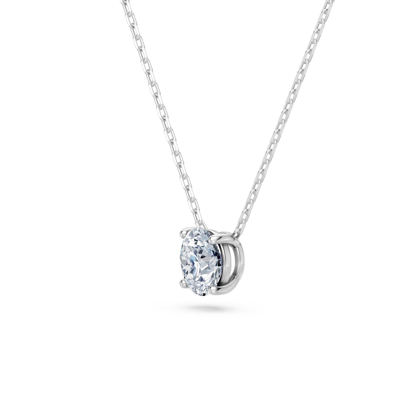 Round Brilliant Diamond Fine Solitaire Necklace 0.7ct by Qutahia Jewellery