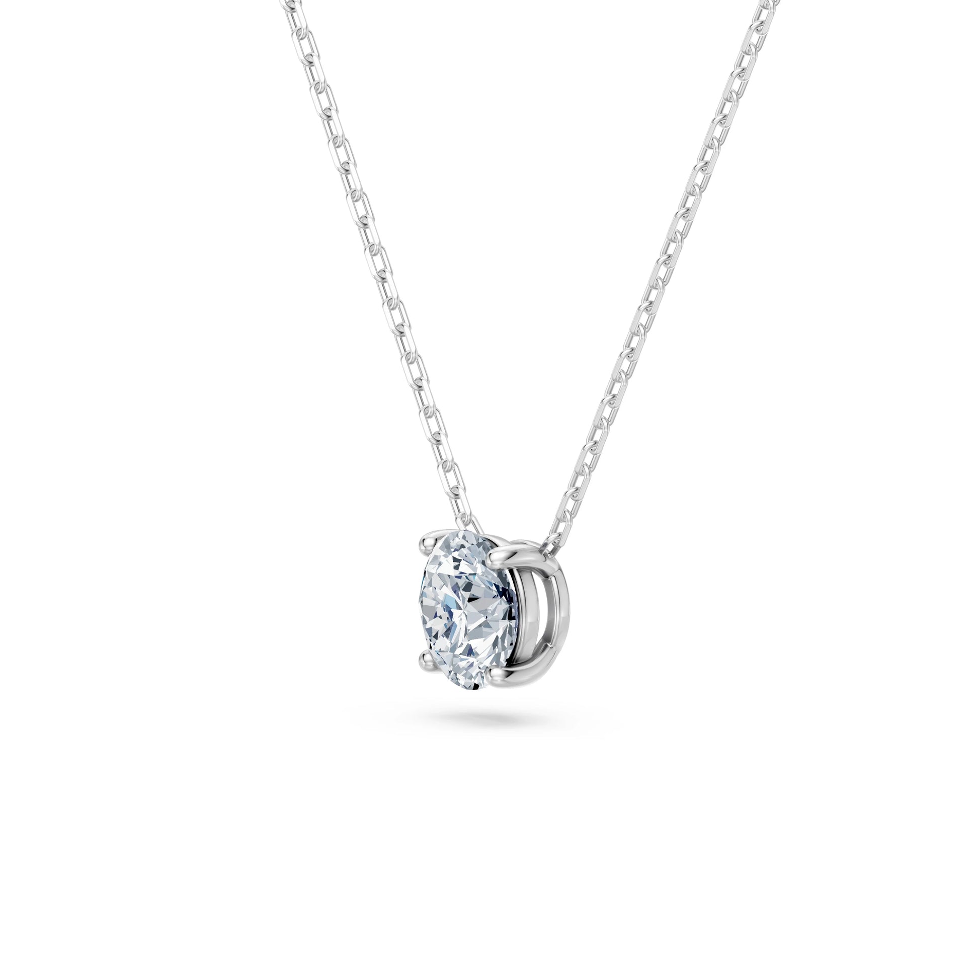 Round Brilliant Diamond Fine Solitaire Necklace 0.7ct by Qutahia Jewellery