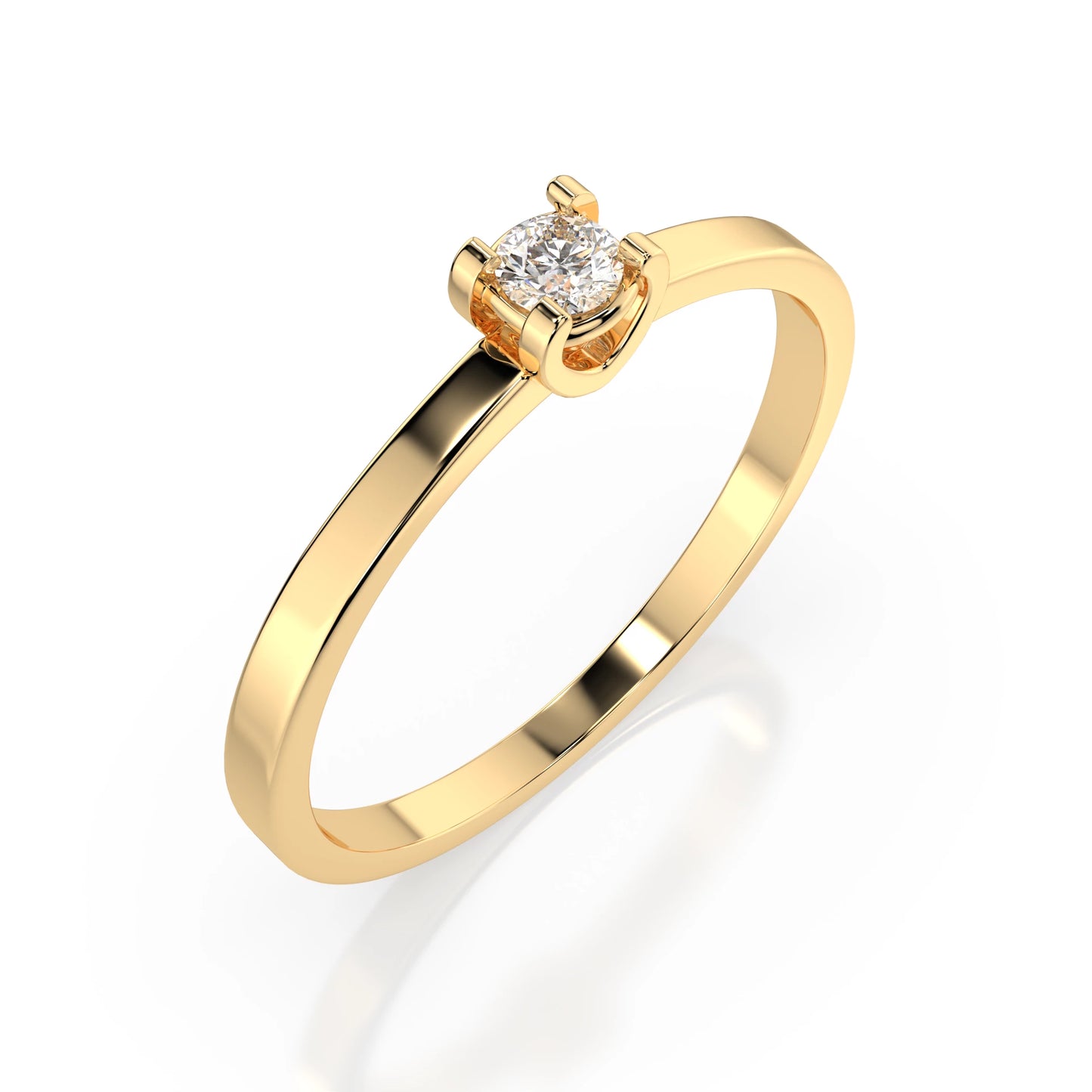 Solitaire Ring (Round), 0.1 ct — 101-10022(3.0)