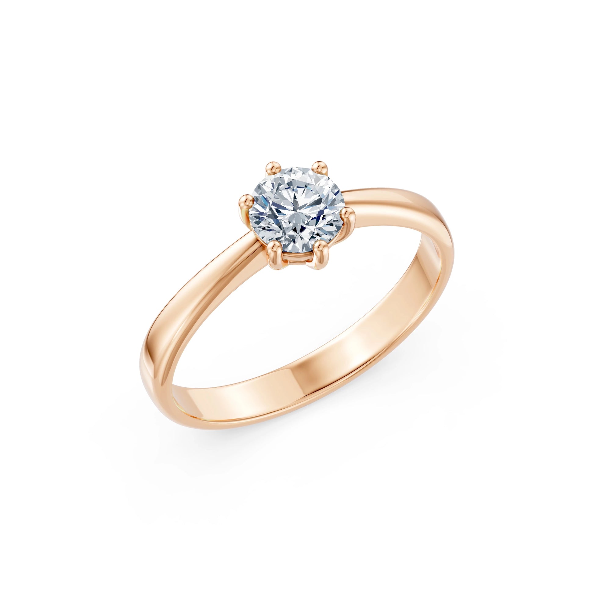 Round Brilliant Diamond Solitaire Engagement Ring 0.7ct by Qutahia Jewellery