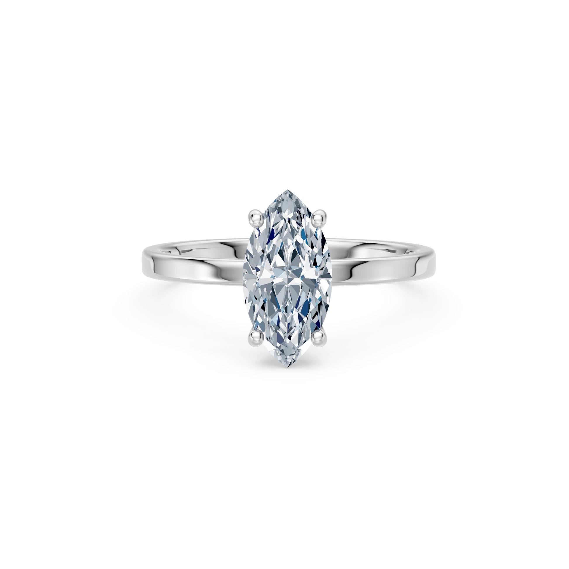 Marquise Lab Grown Diamond Solitaire Engagement Ring 1.5ct by Qutahia Jewellery
