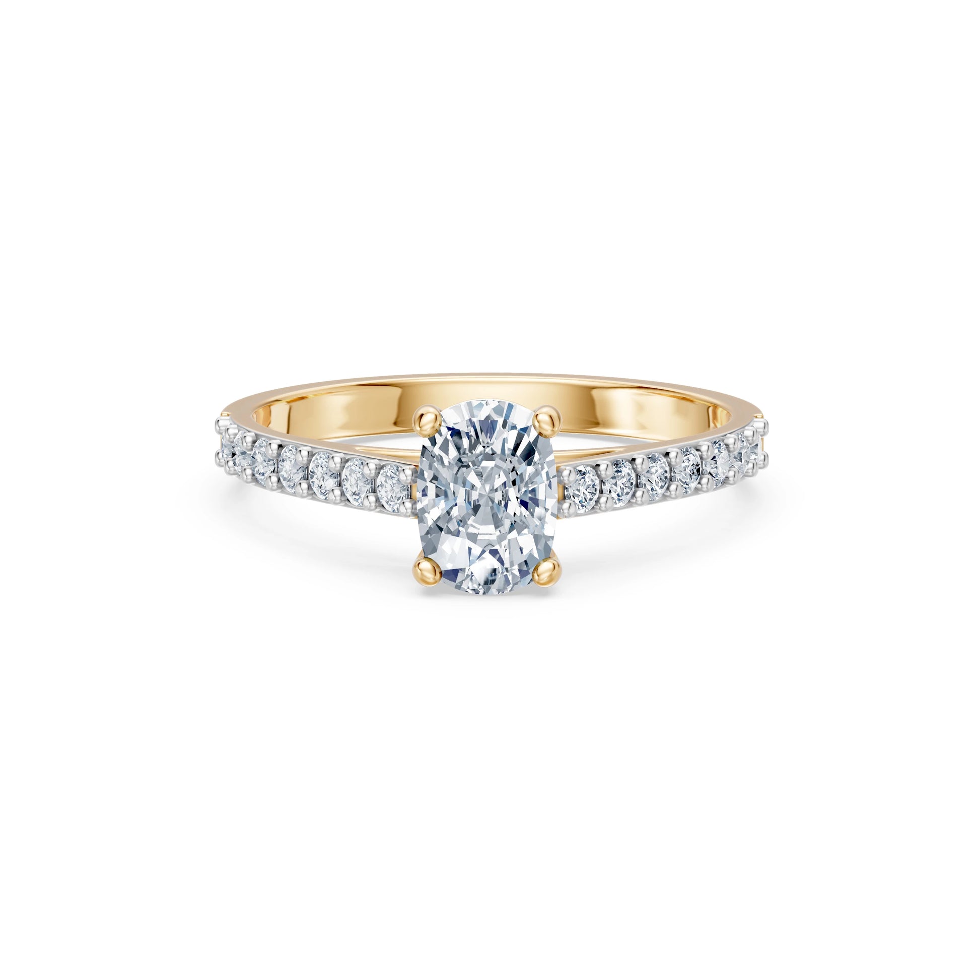 Cushion Lab Grown Diamond Slim Pave Eternity Ring 1.0ct by Qutahia Jewellery